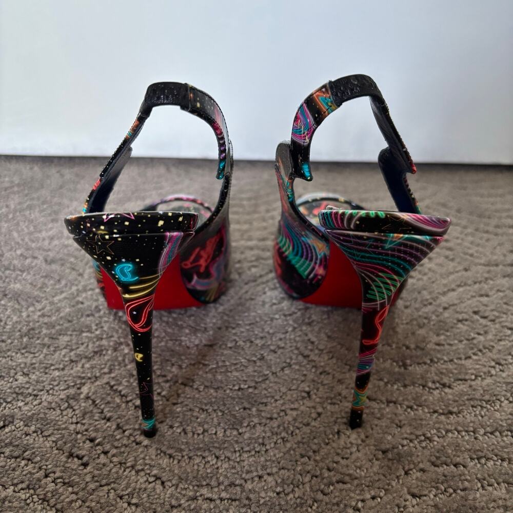 Christian Louboutin Hot Chic Sling Alta 120 Starlight Multicolor Pumps Size 36.5 - Picture 8 of 15